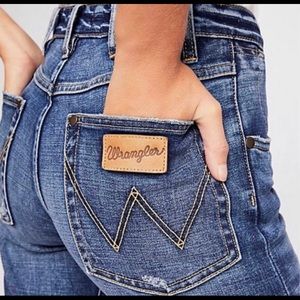 Vintage Wrangler straight leg jeans leather tab